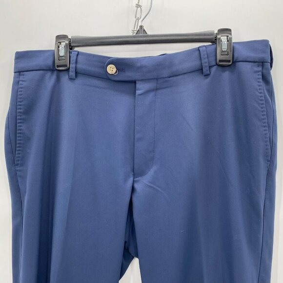 Peter Millar Navy 100% Polyester Slacks Men's Size 34 Hemmed to fit 30" Inseam - Picture 2 of 7